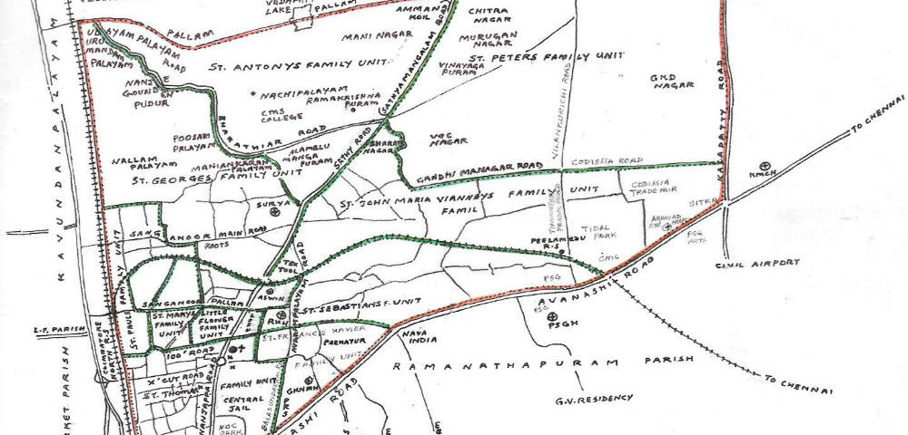Lourdes Forane Church - Parish Map